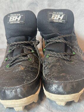Out Of Here BH, Baseball Cleats, Black, Mens Size 10 ,Metal Cleats